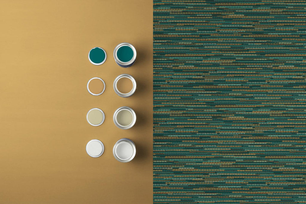 Empress Grasscloth Teal Wallpaper
