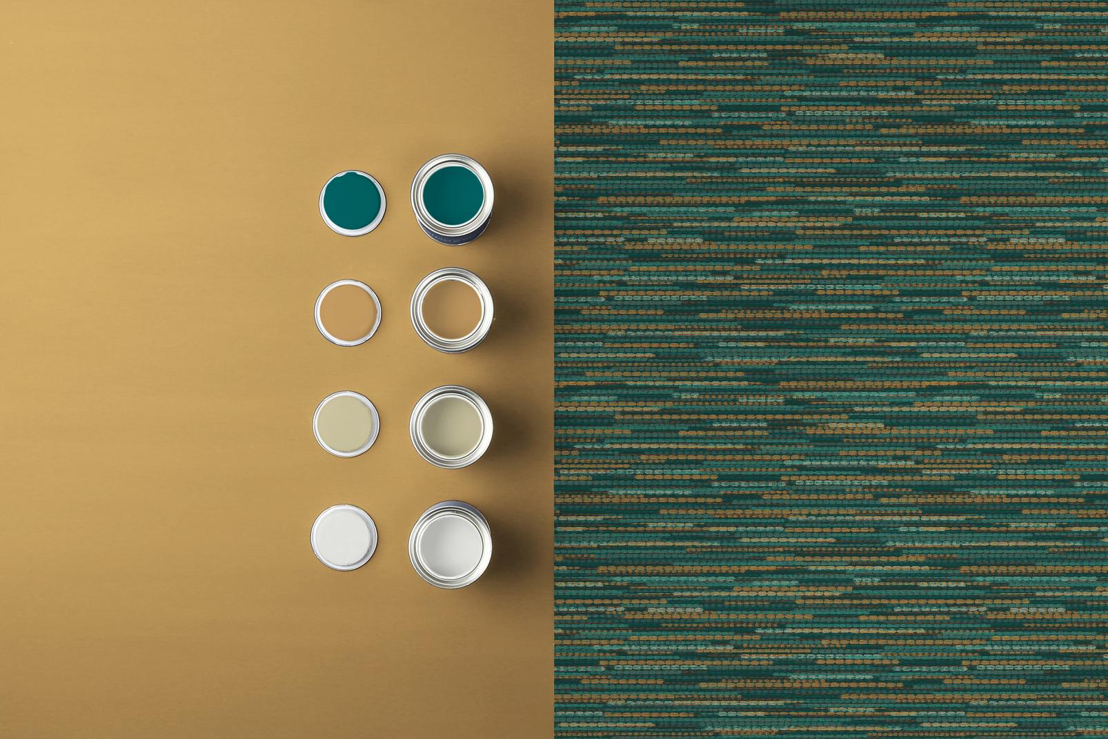 Empress Grasscloth Teal Wallpaper