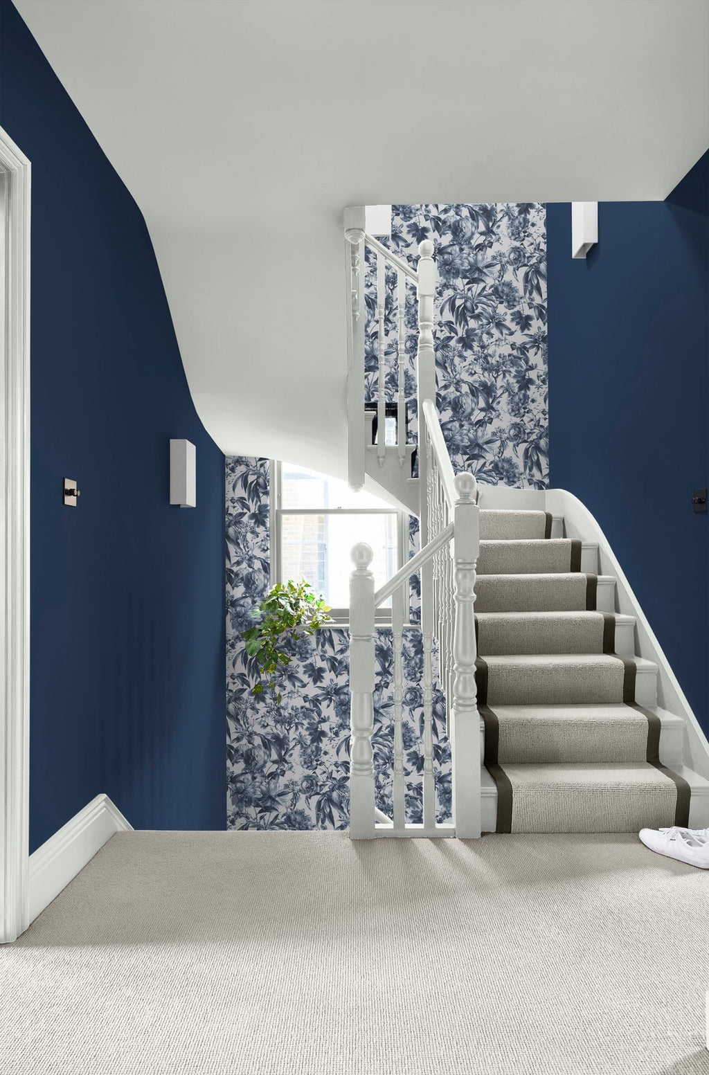 Arcane Garden Ink Blue Wallpaper