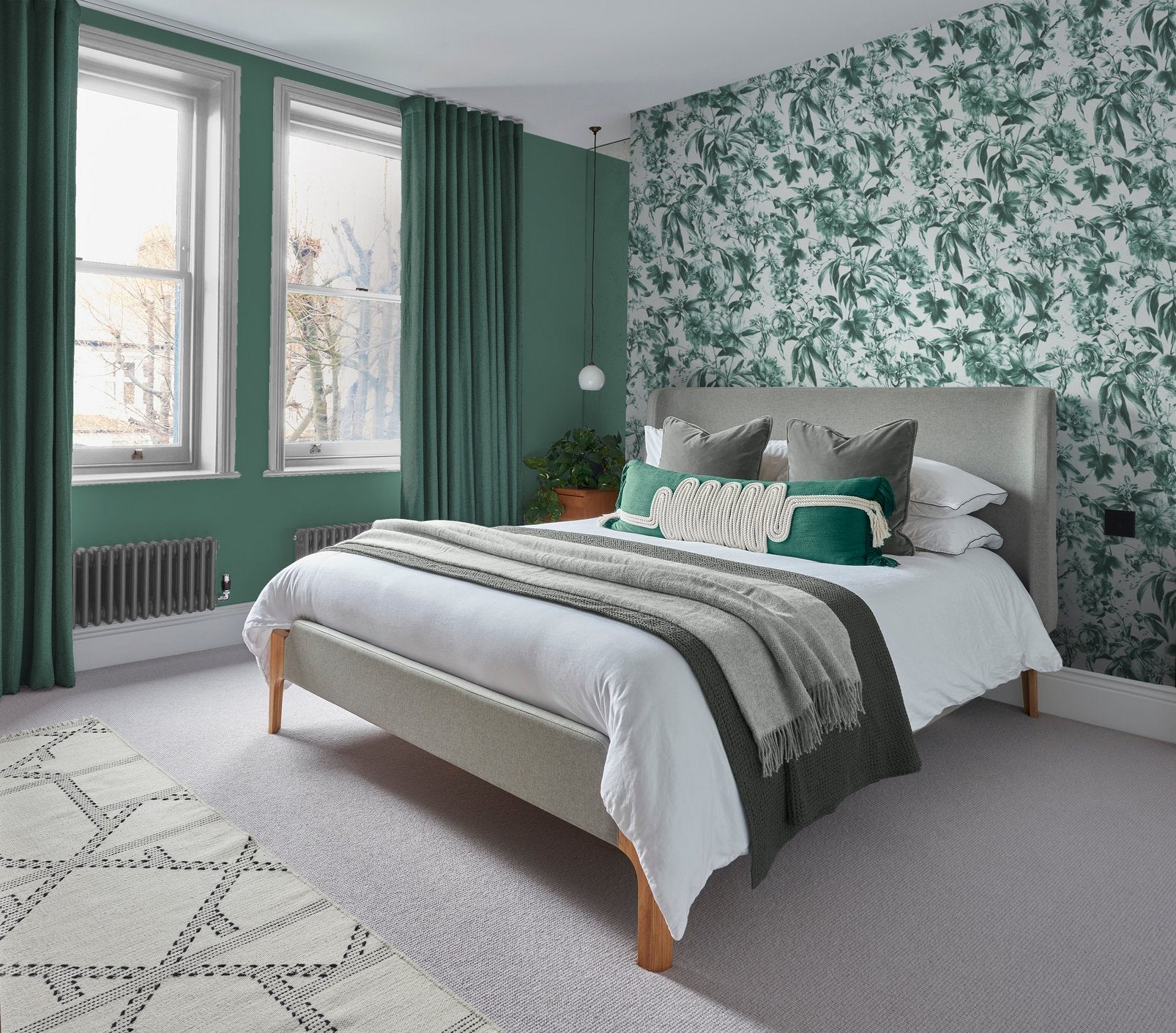 Arcane Garden Verdigris Wallpaper