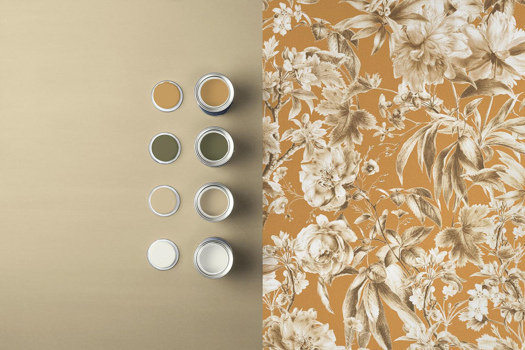 Arcane Garden Ochre Wallpaper