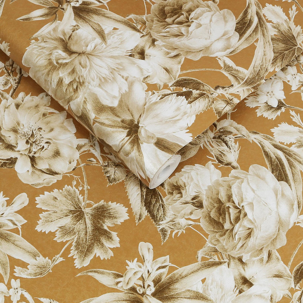Arcane Garden Ochre Wallpaper