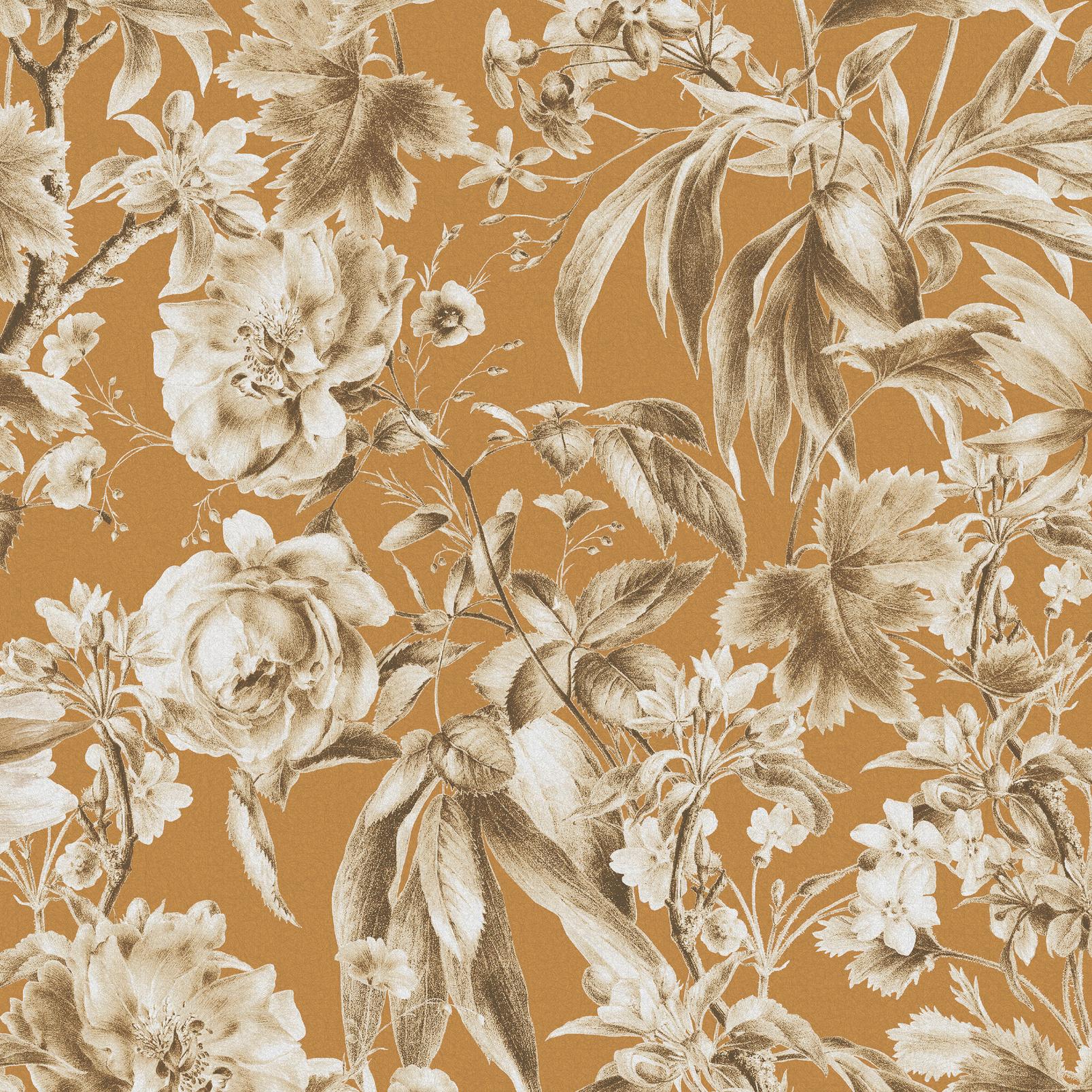 Arcane Garden Ochre Wallpaper