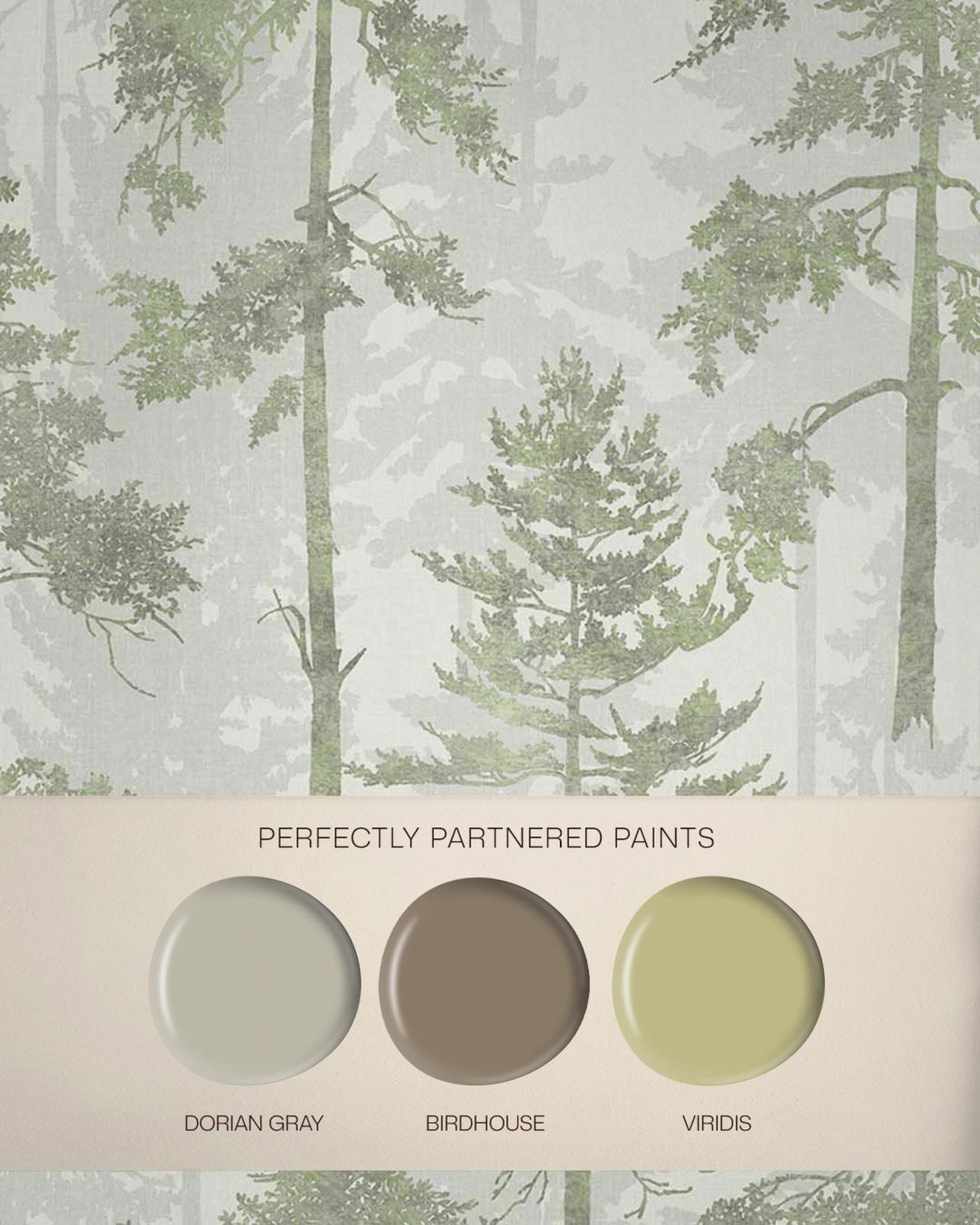 Norse Forest Green Wallpaper