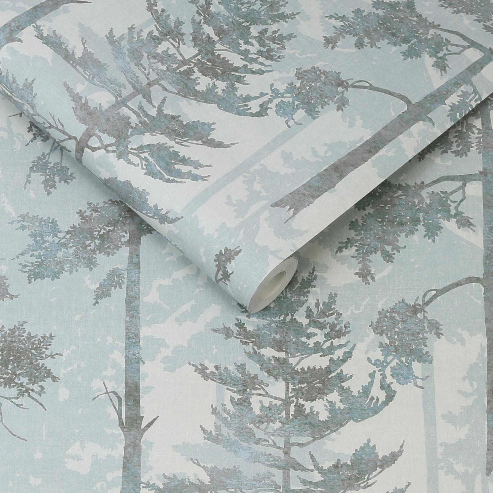 Norse Forest Blue Wallpaper