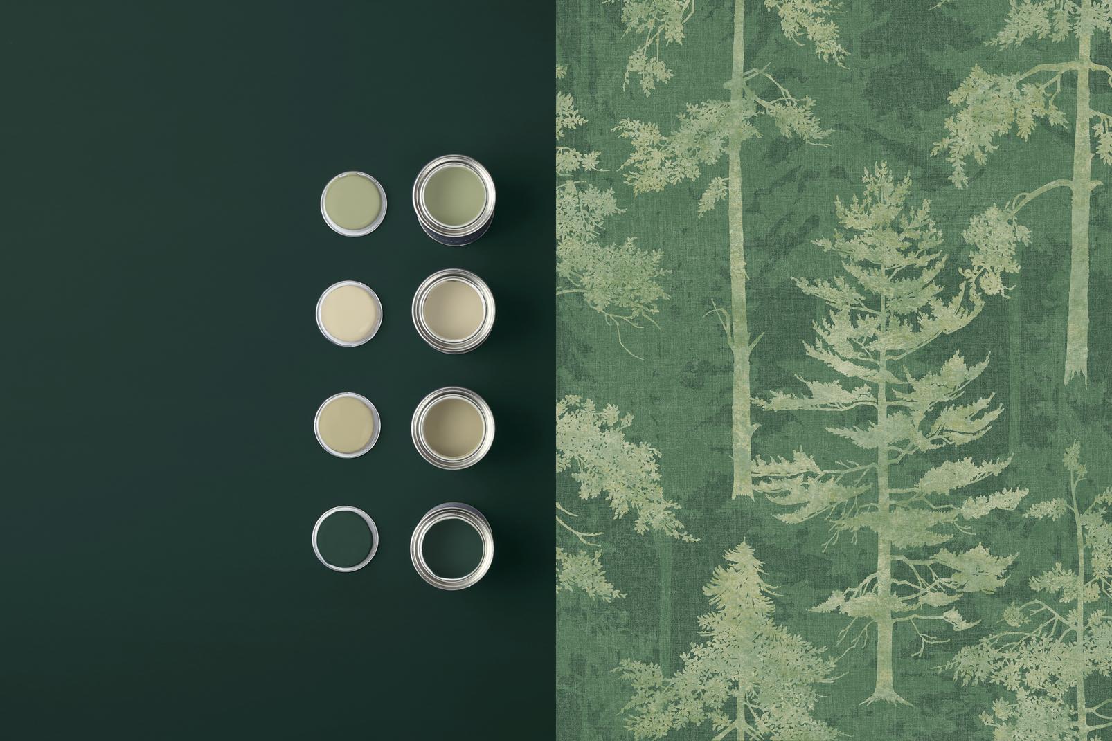 Norse Forest Emerald Wallpaper