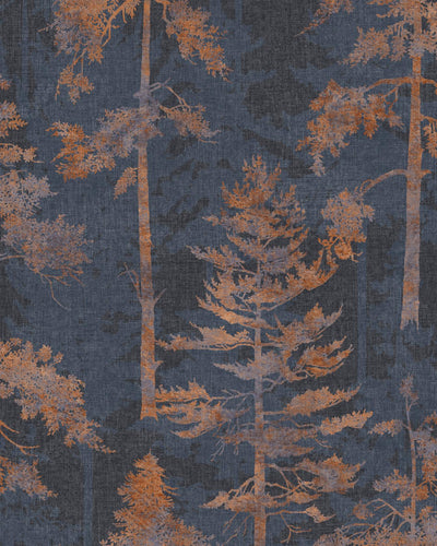 Norse Forest Navy & Bark Wallpaper