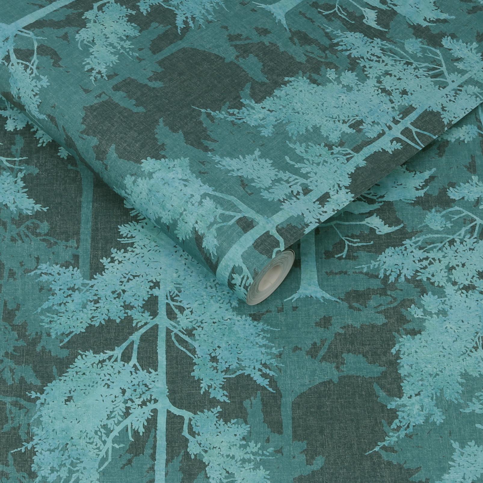 Norse Forest Teal Wallpaper