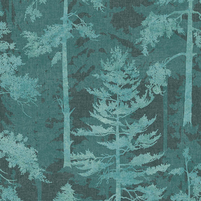 Norse Forest Teal Wallpaper