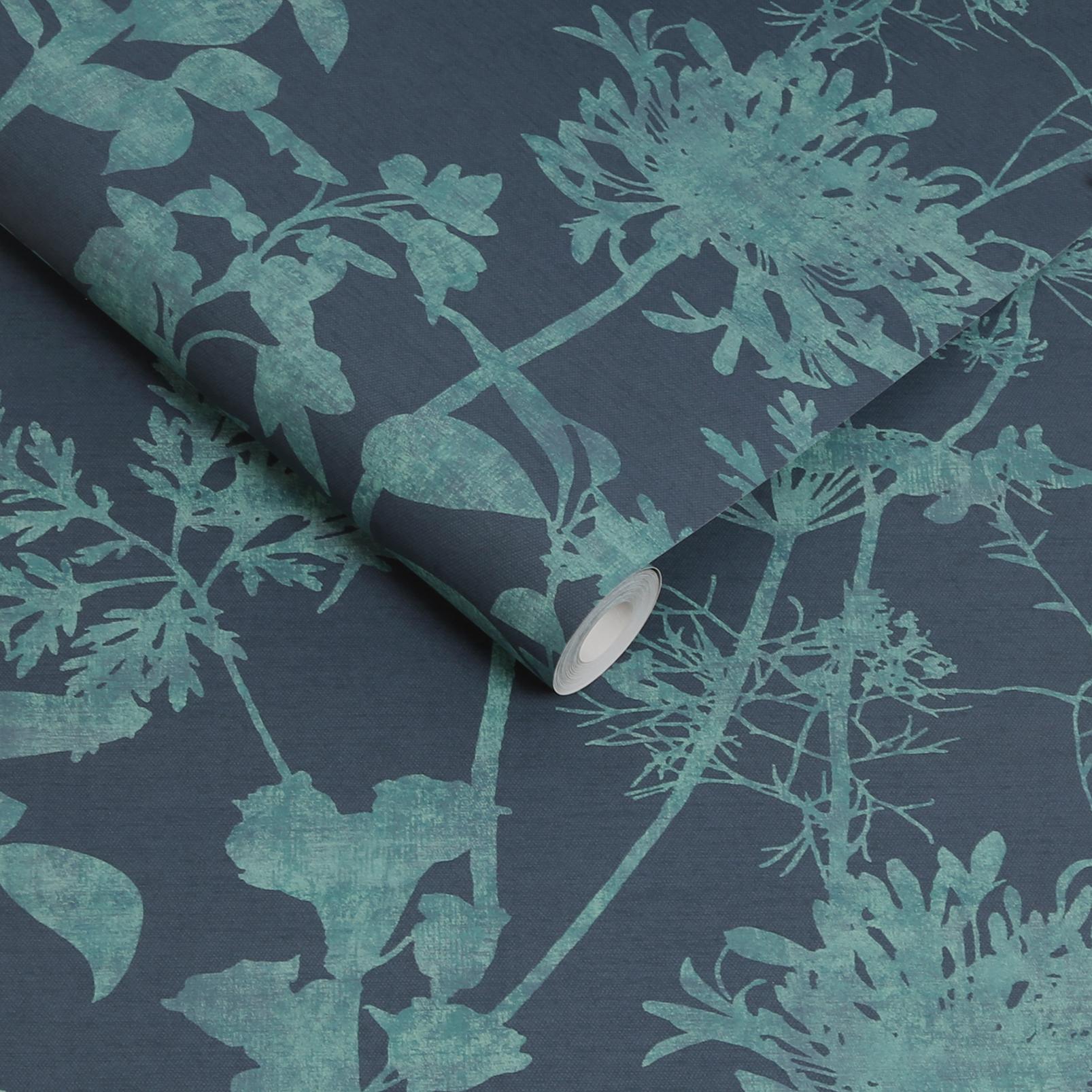 Esther Teal Wallpaper