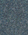 Salix Leaves Navy Wallpaper