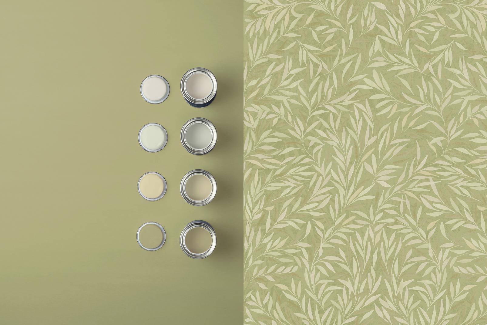 Salix Leaves Sage Wallpaper