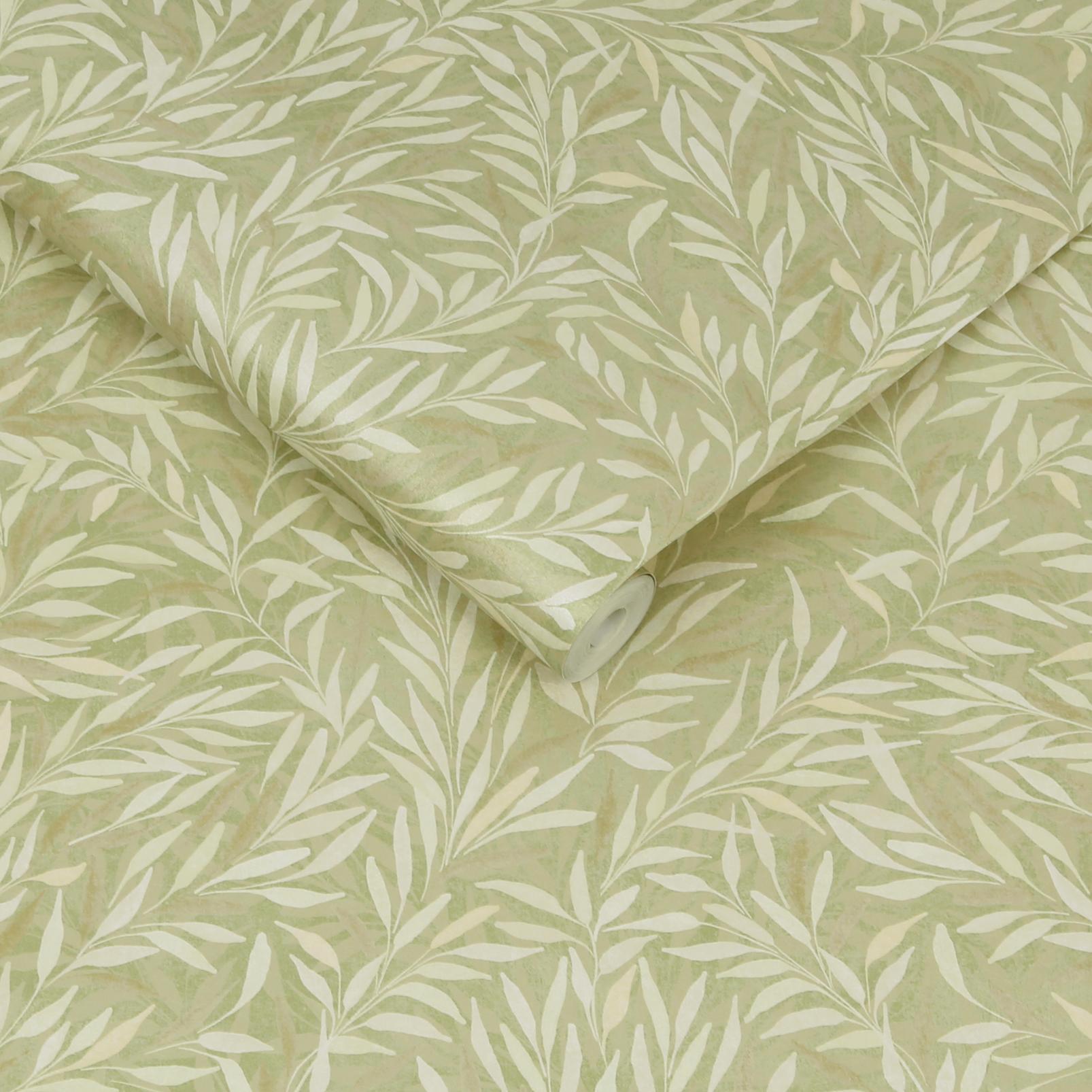 Salix Leaves Sage Wallpaper