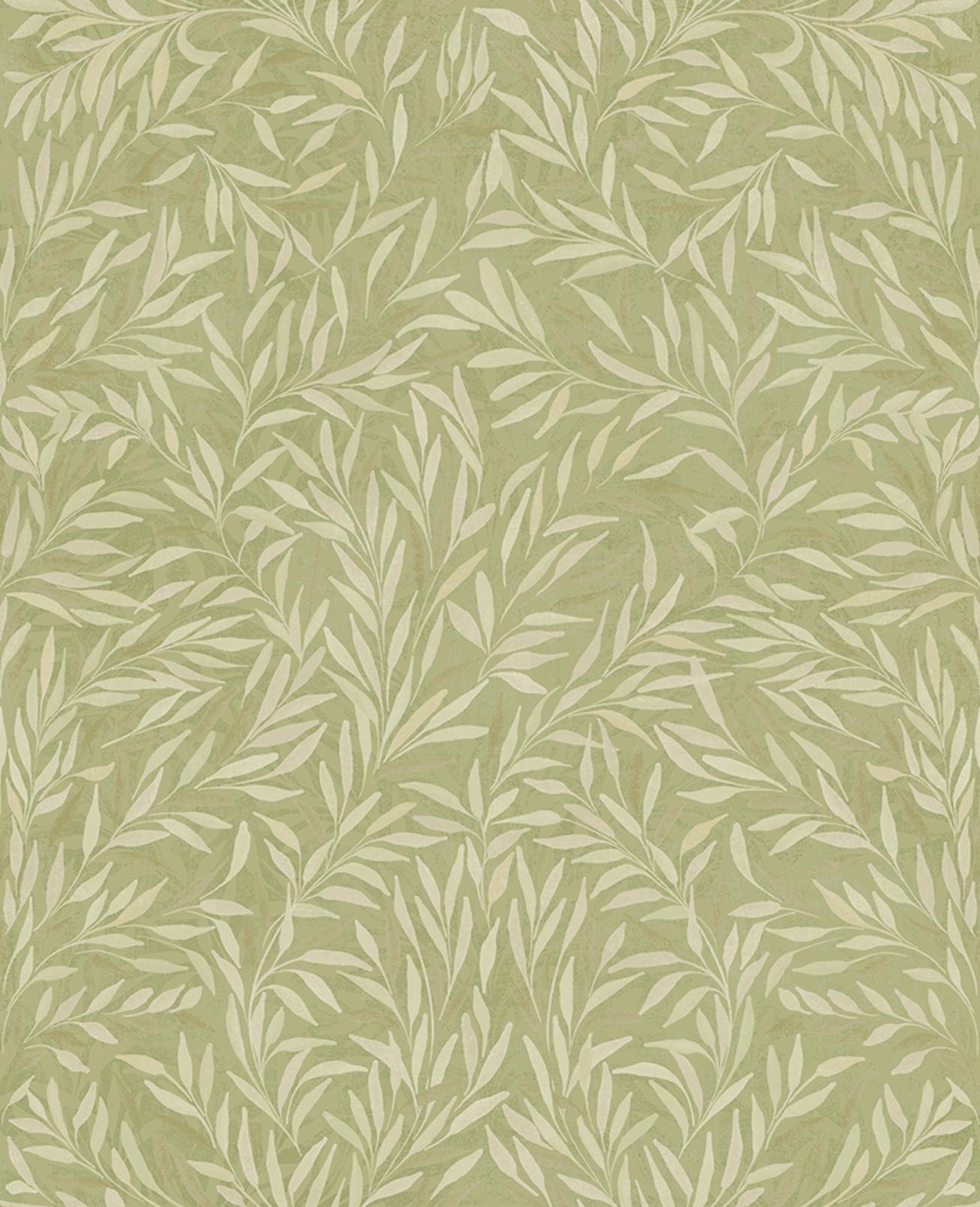 Salix Leaves Sage Wallpaper