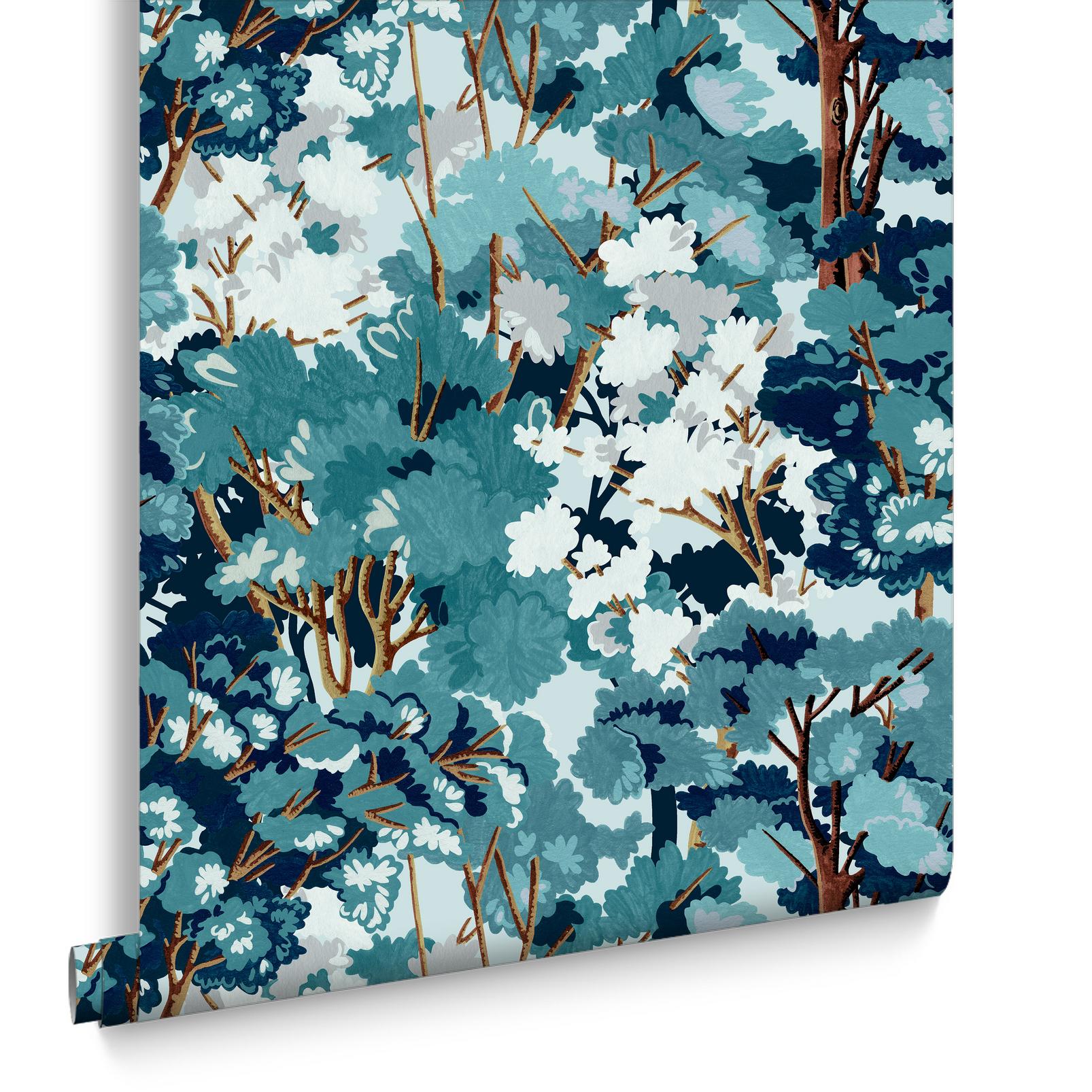 Folklore Tree Blue Wallpaper