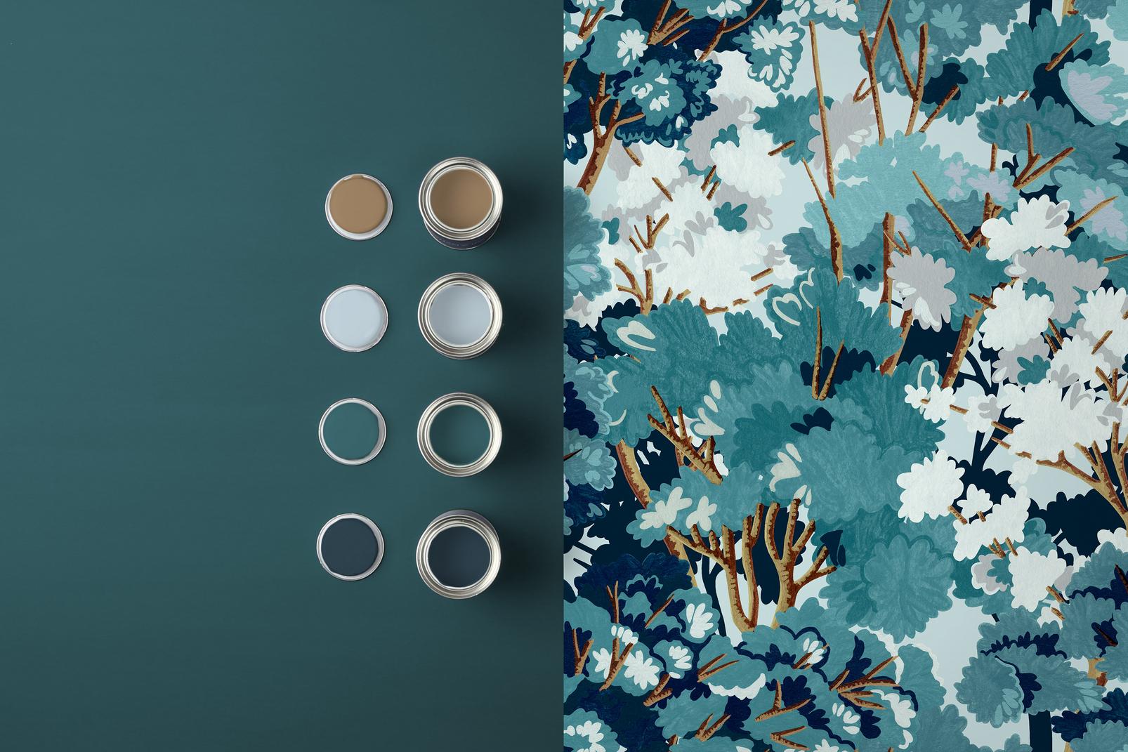 Folklore Tree Blue Wallpaper