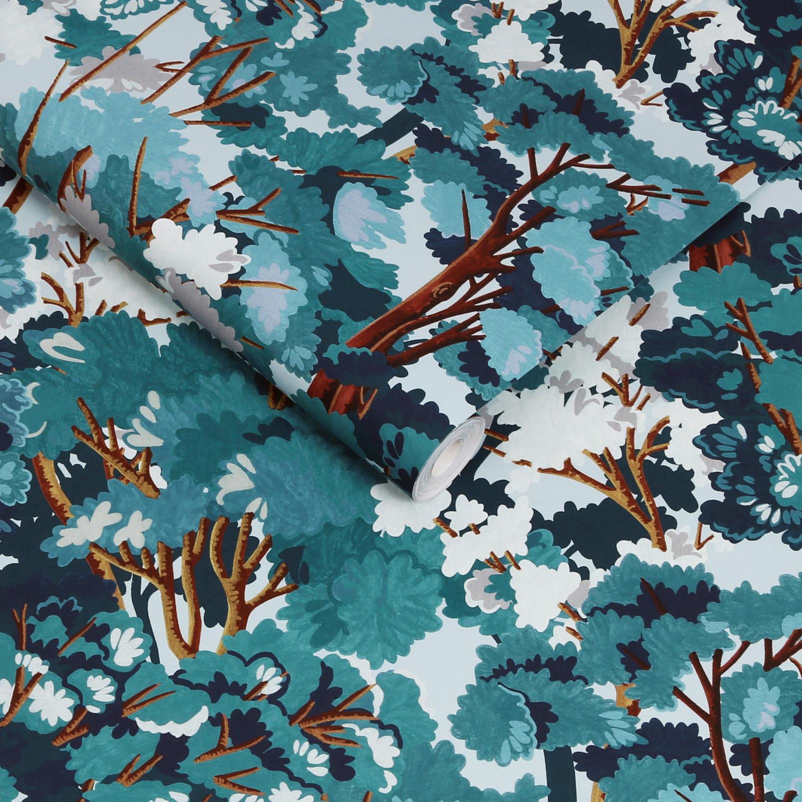 Folklore Tree Blue Wallpaper