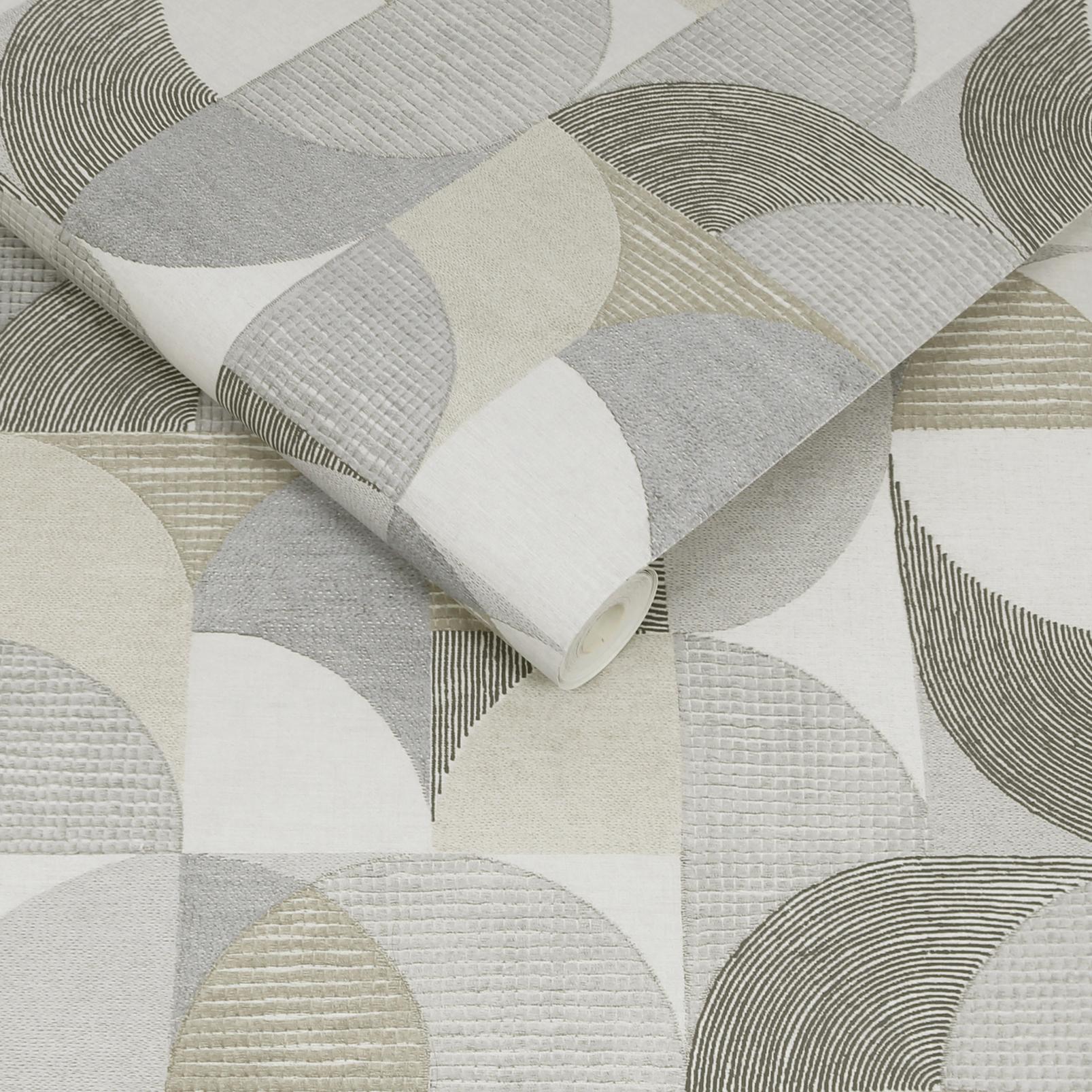 Stitch Craze Taupe Wallpaper