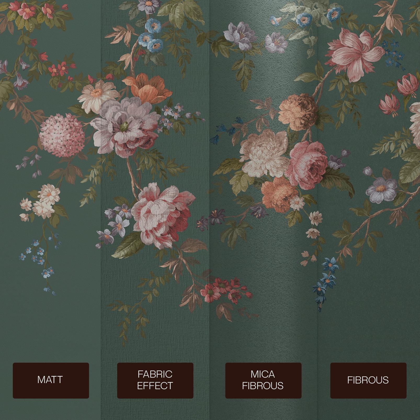 Hague Fleurs Teal Bespoke Mural