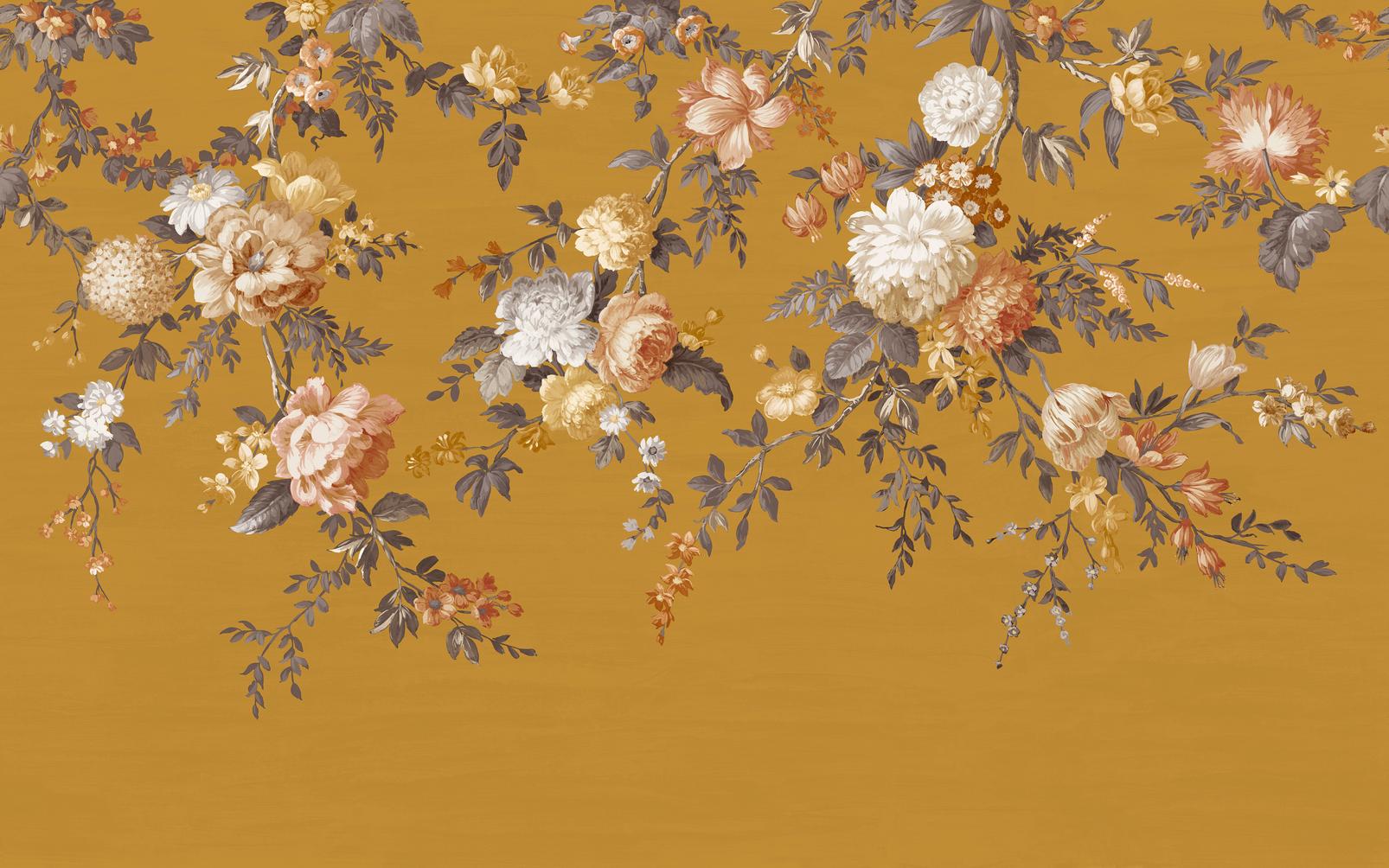 Hague Fleurs Mustard Bespoke Mural