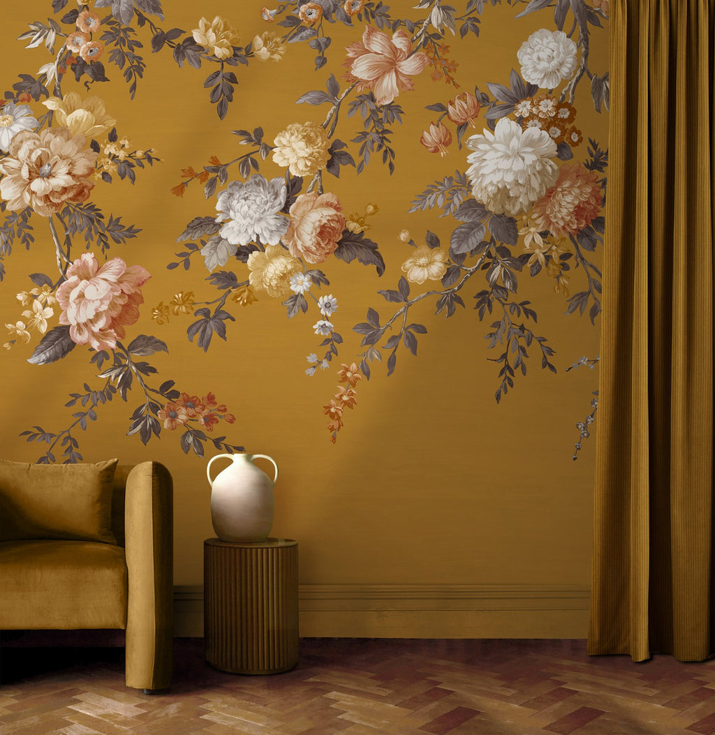 Hague Fleurs Mustard Bespoke Mural