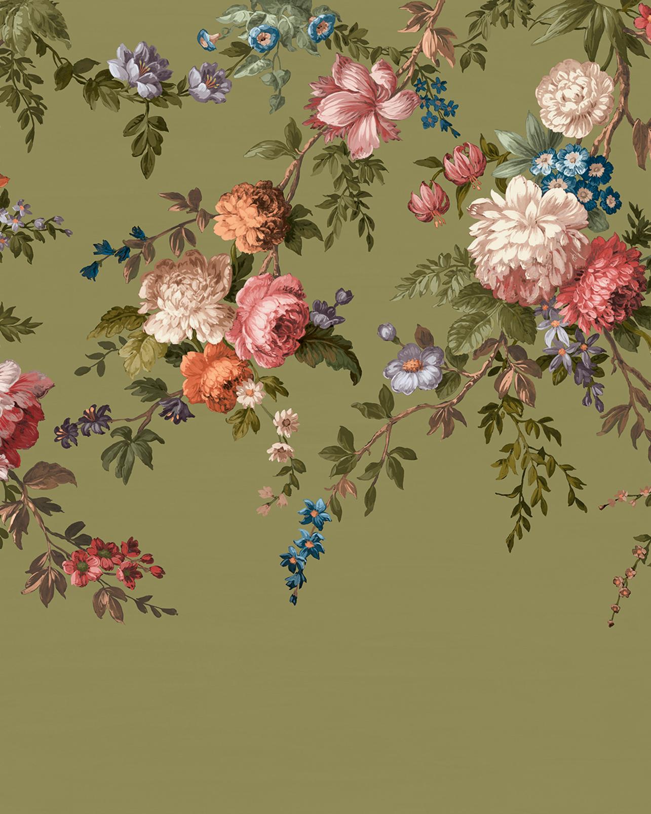 Hague Fleurs Olive Bespoke Mural