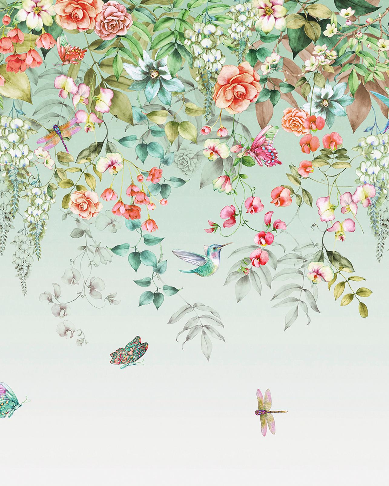 Ethereal Flora Dawn Bespoke Mural