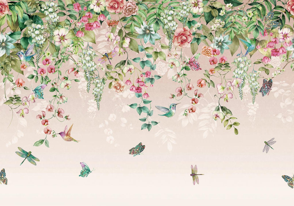 Ethereal Flora Blush Bespoke Mural