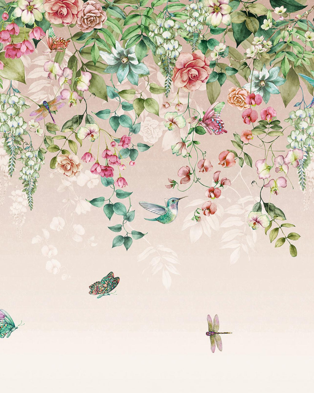 Ethereal Flora Blush Bespoke Mural