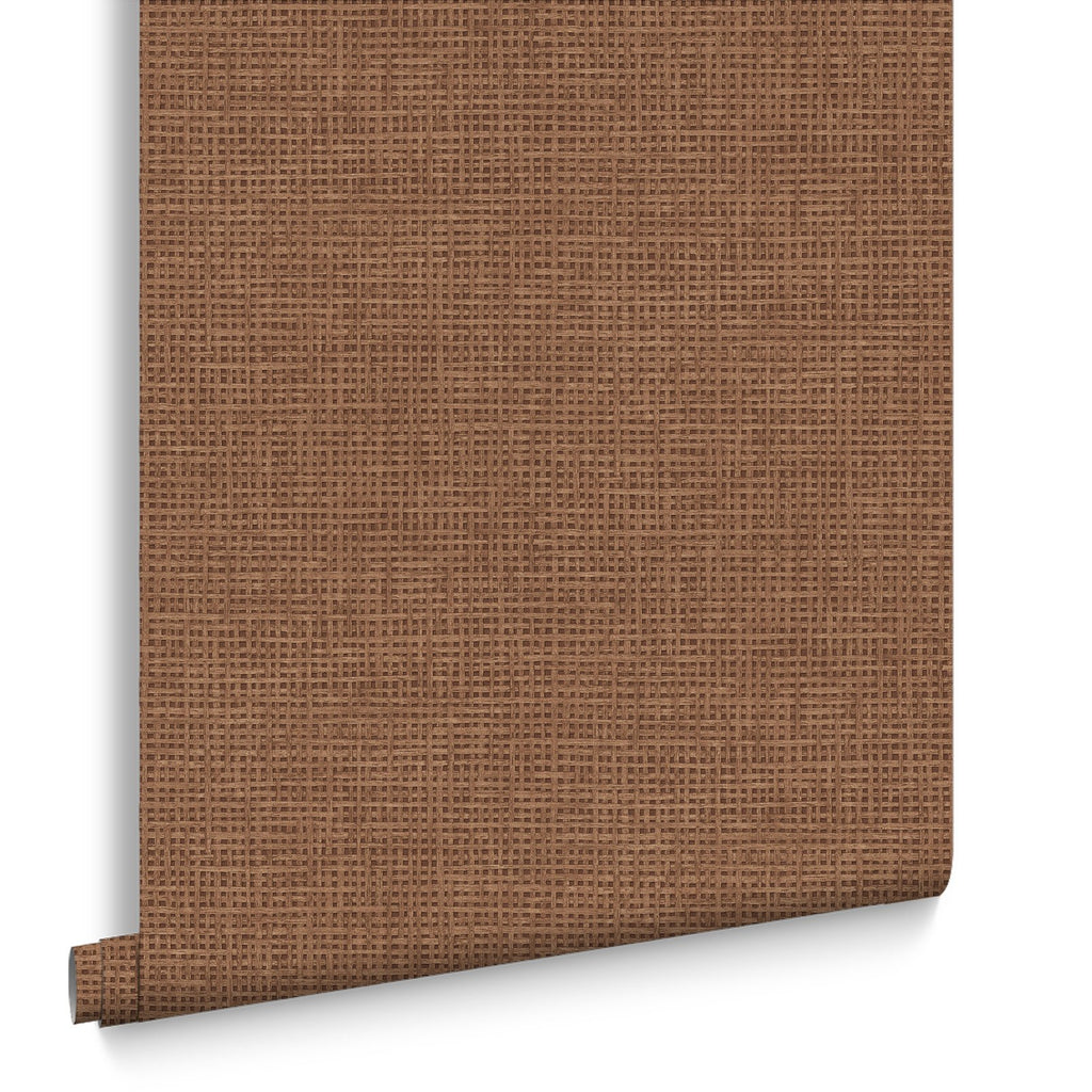 Rustic Weft Clay Wallpaper
