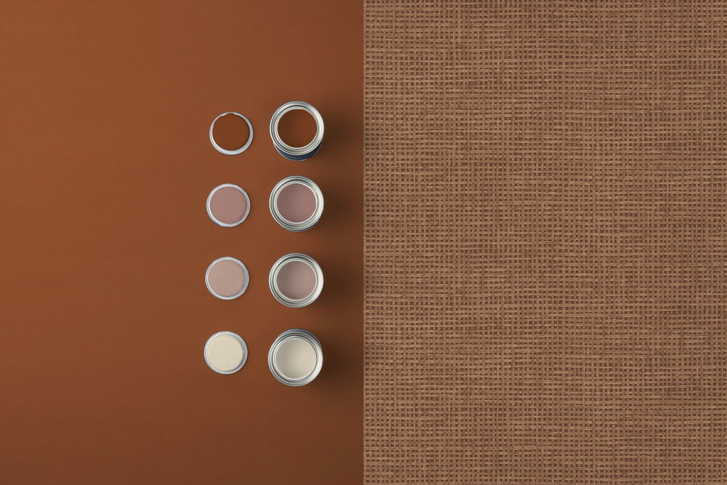 Rustic Weft Clay Wallpaper