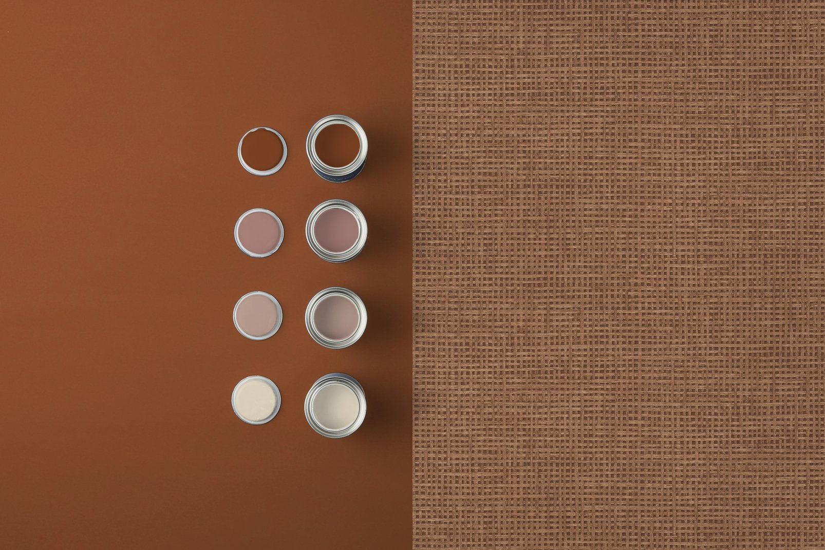 Rustic Weft Clay Wallpaper