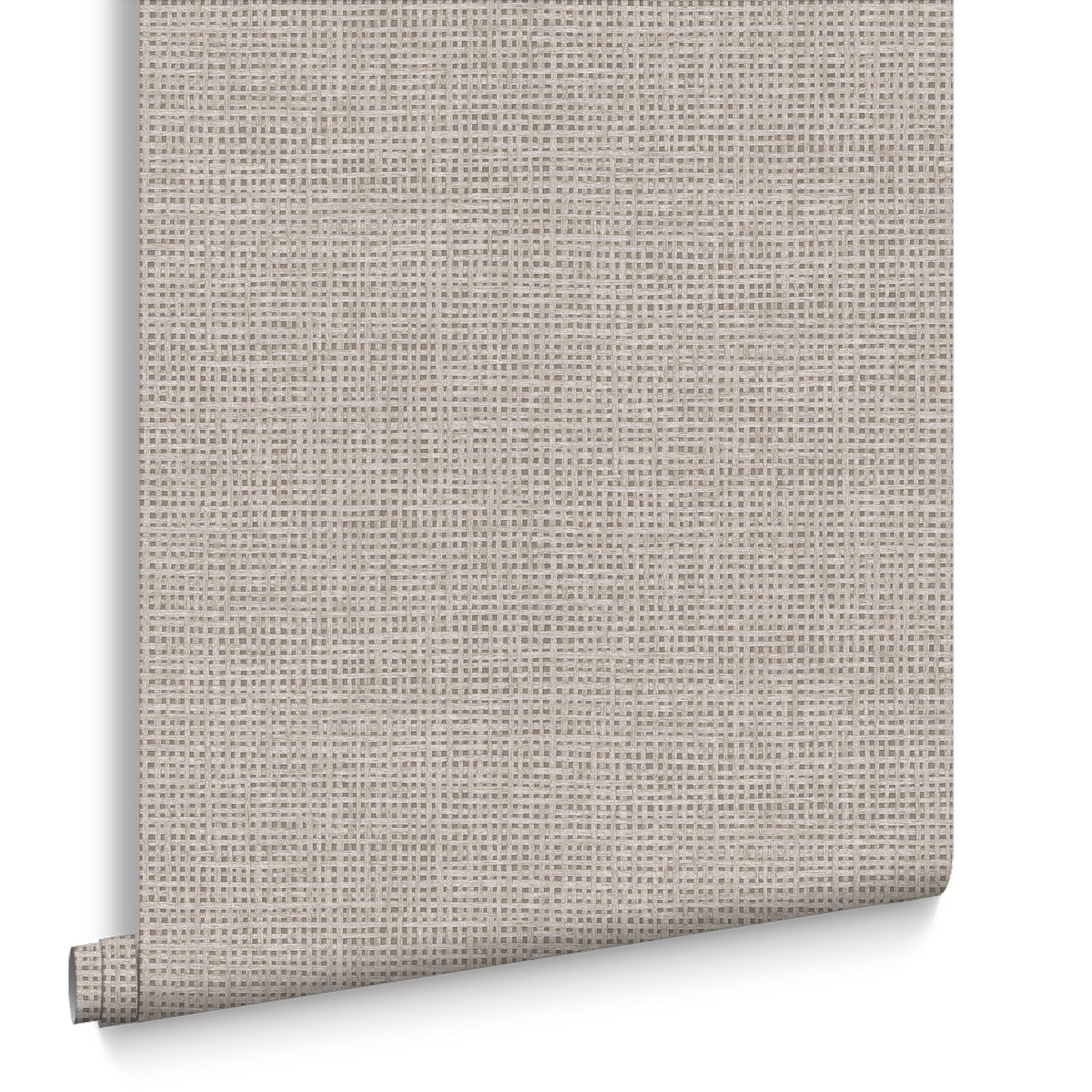 Rustic Weft Praline Wallpaper