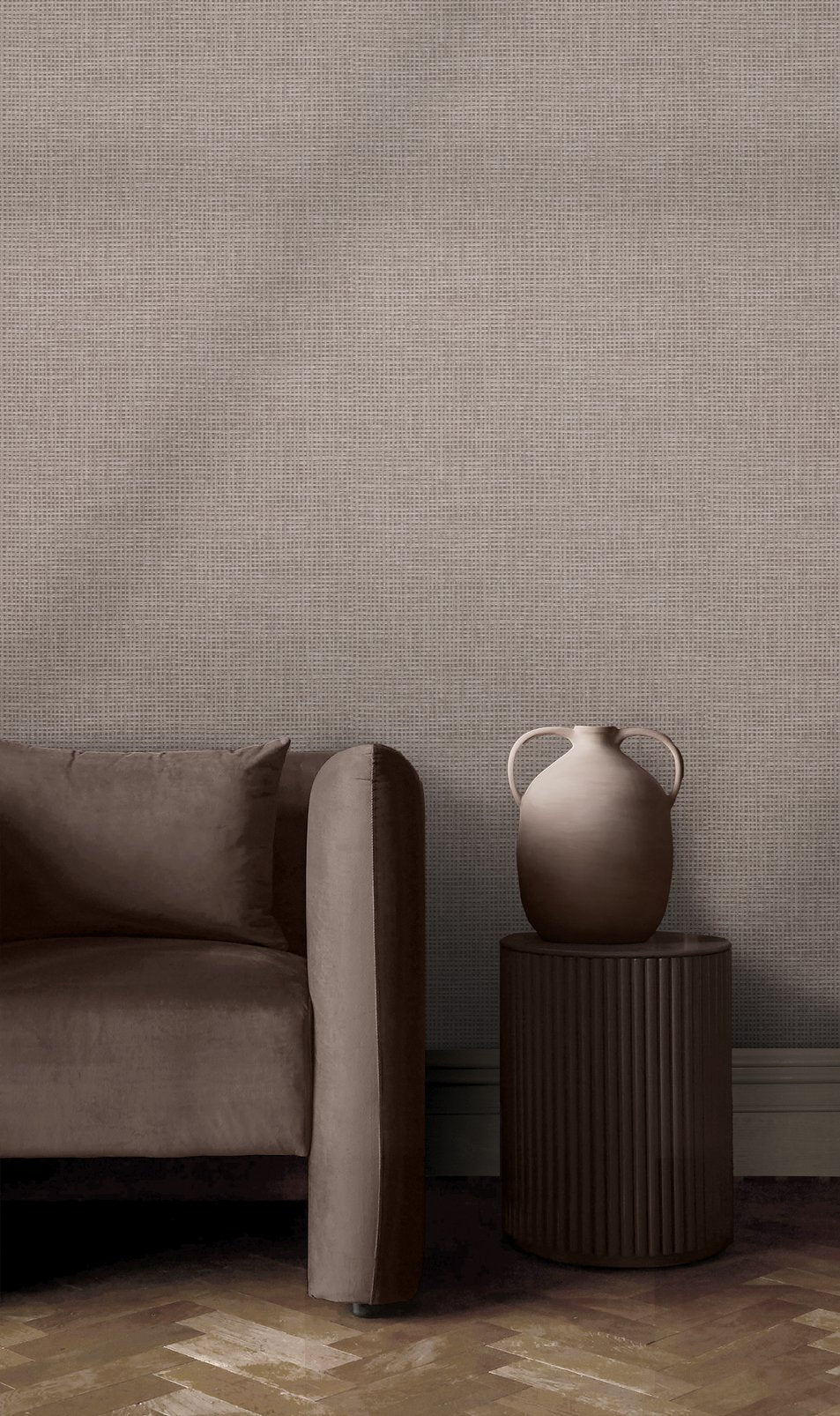 Rustic Weft Stone Wallpaper