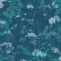 Flower Press Denim Wallpaper