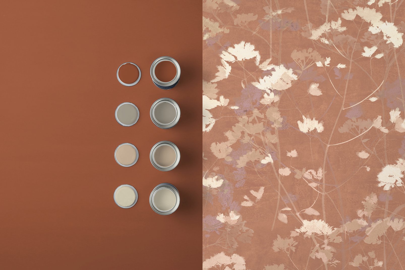Flower Press Clay Wallpaper