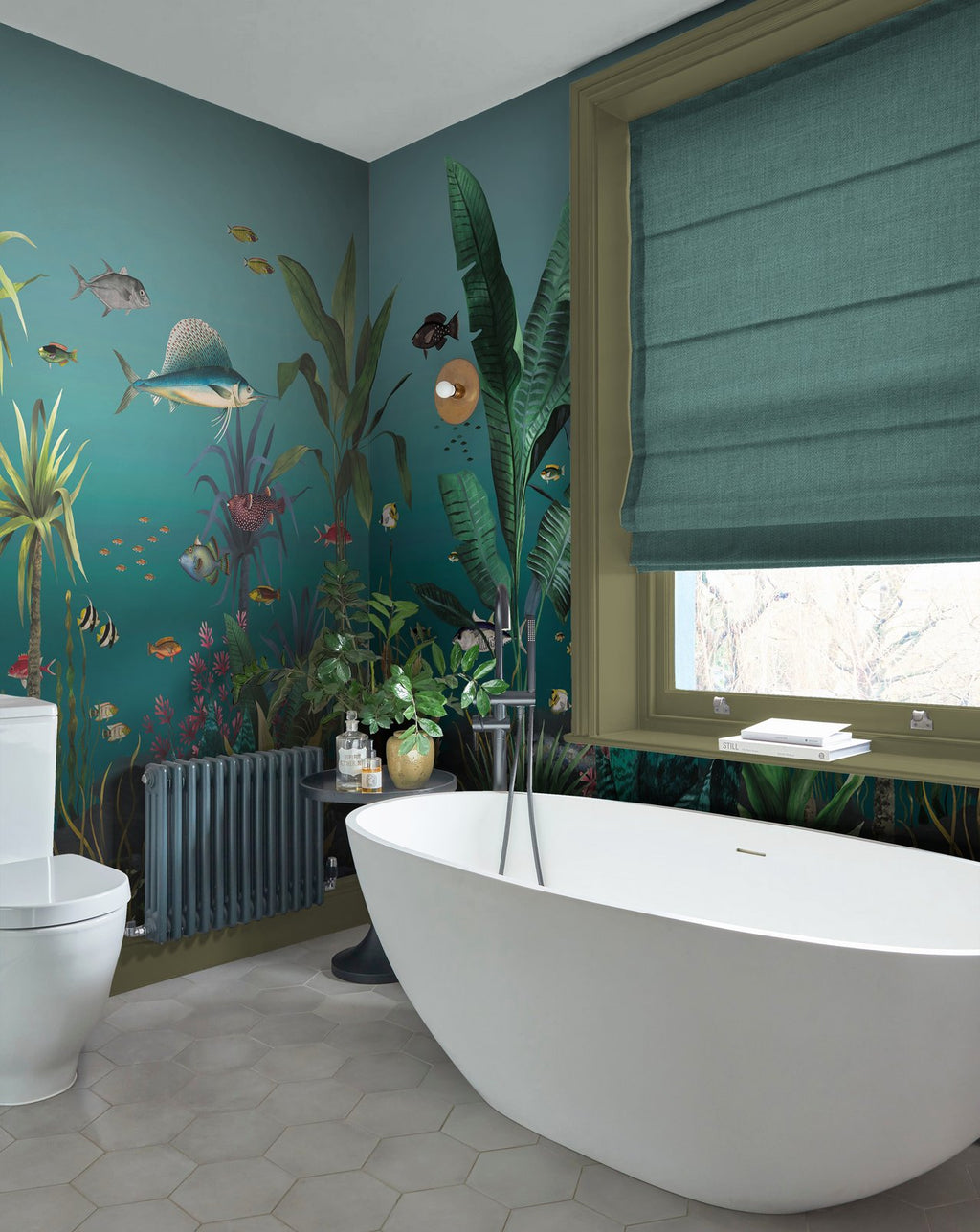 Technicolour Aquarium Teal Bespoke Mural