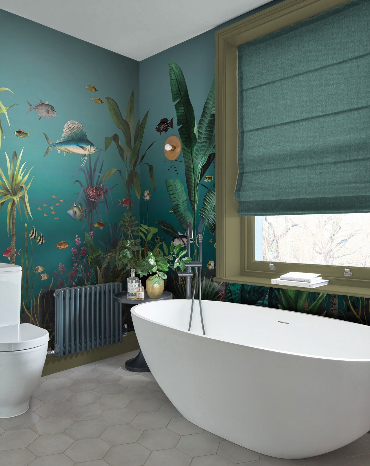 Technicolour Aquarium Teal Bespoke Mural
