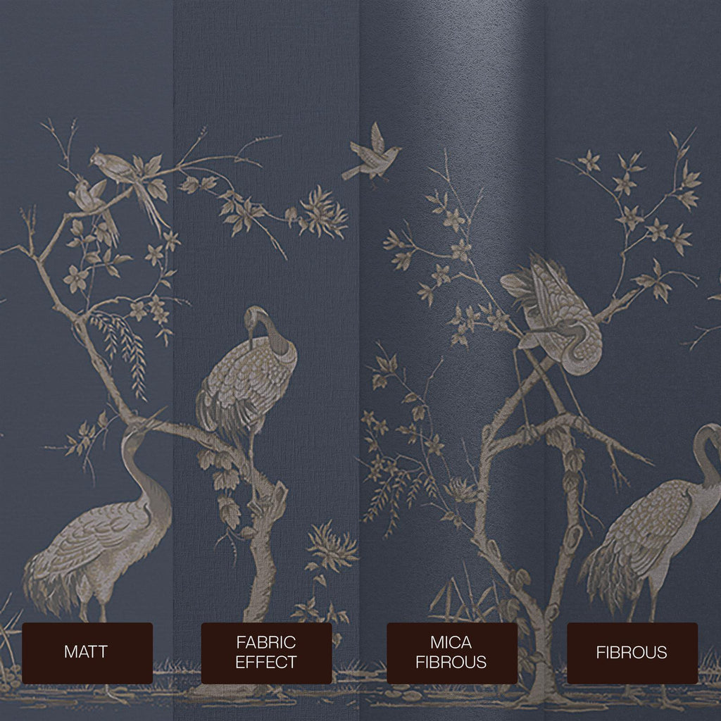 Grazing Cranes Midnight Bespoke Mural
