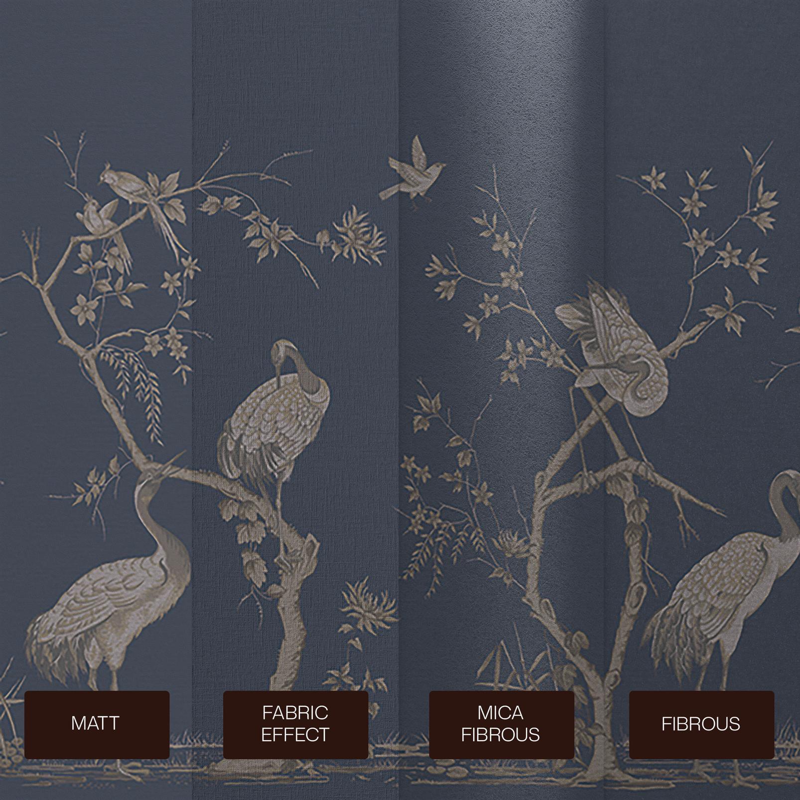 Grazing Cranes Midnight Bespoke Mural