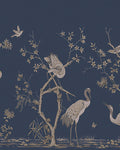 Grazing Cranes Midnight Bespoke Mural