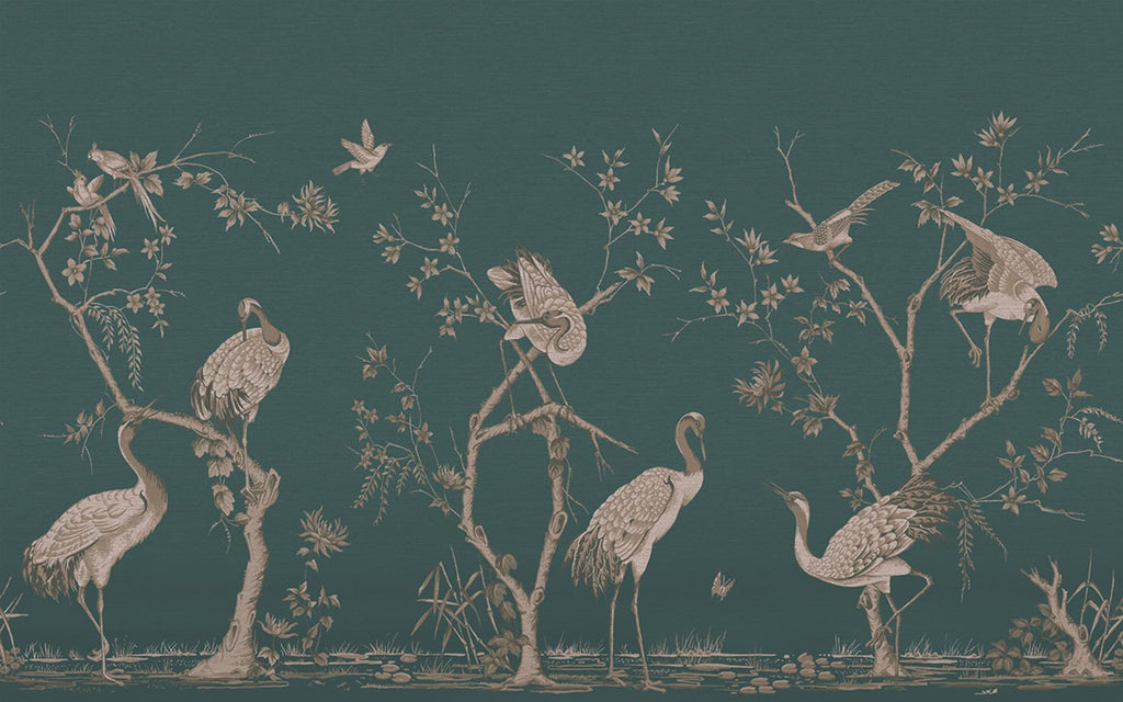 Grazing Cranes Twilight BeSpoke Mural