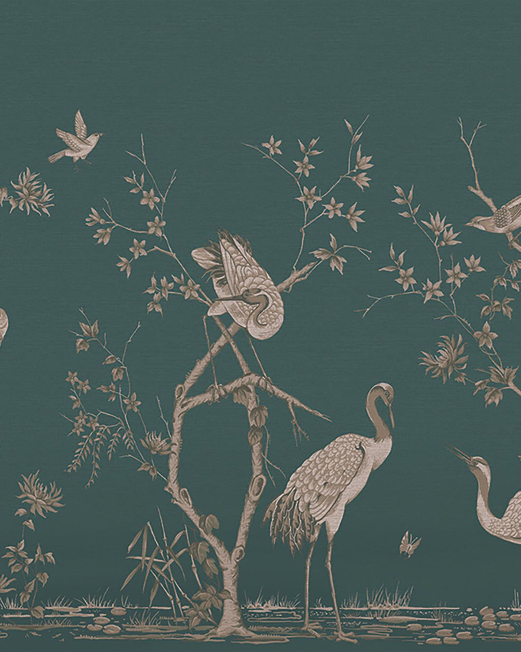 Grazing Cranes Twilight BeSpoke Mural