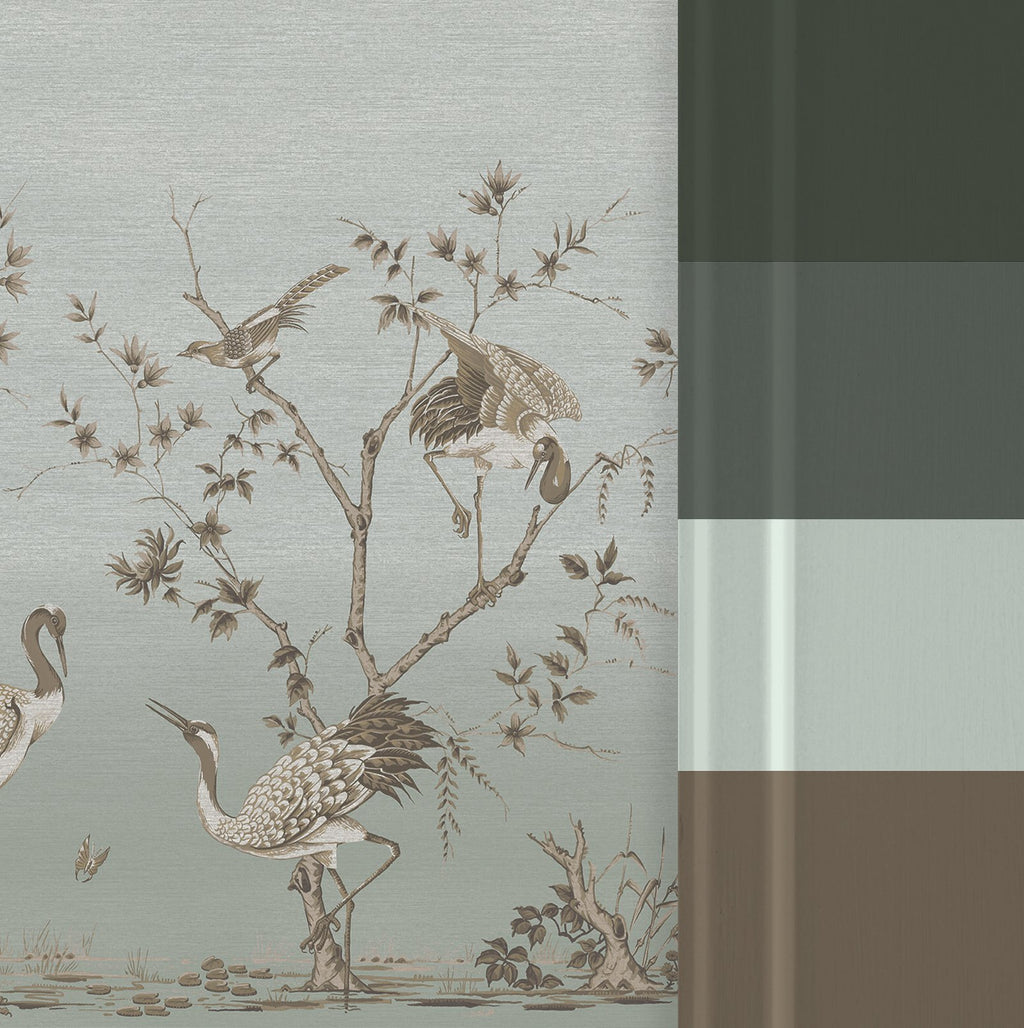 Grazing Cranes Morning Bespoke Mural