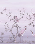 Grazing Cranes Dusk Bespoke Mural