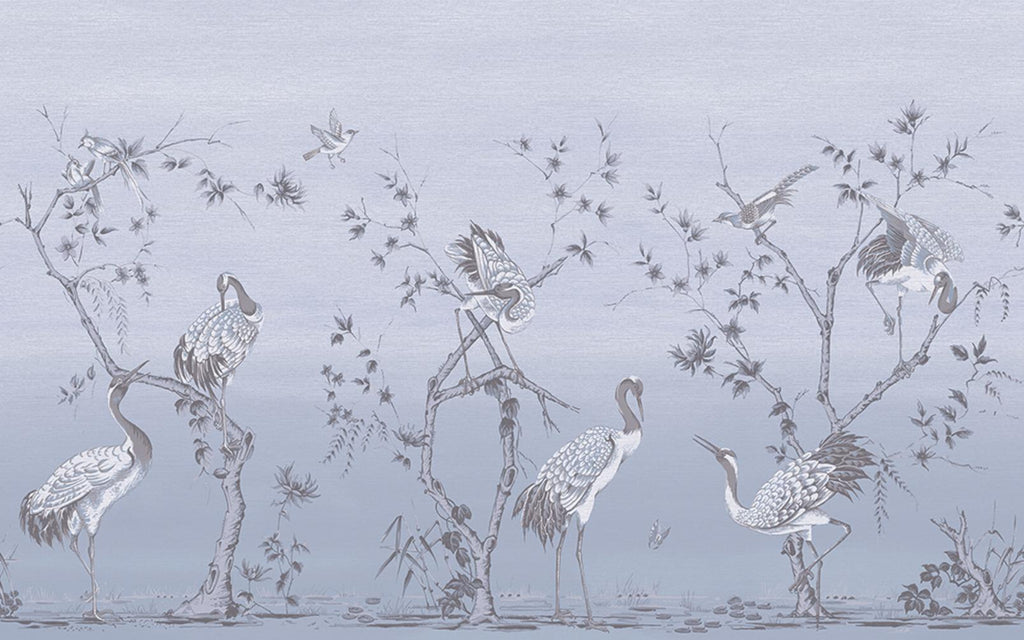 Grazing Cranes Sky Bespoke Mural