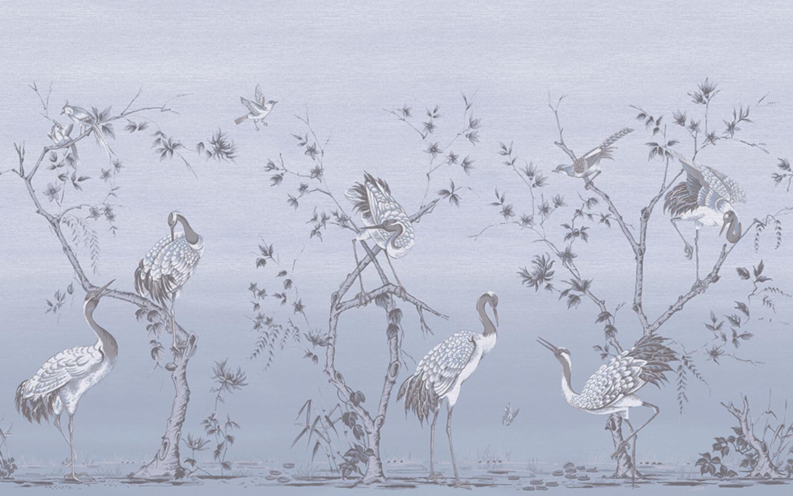 Grazing Cranes Sky Bespoke Mural