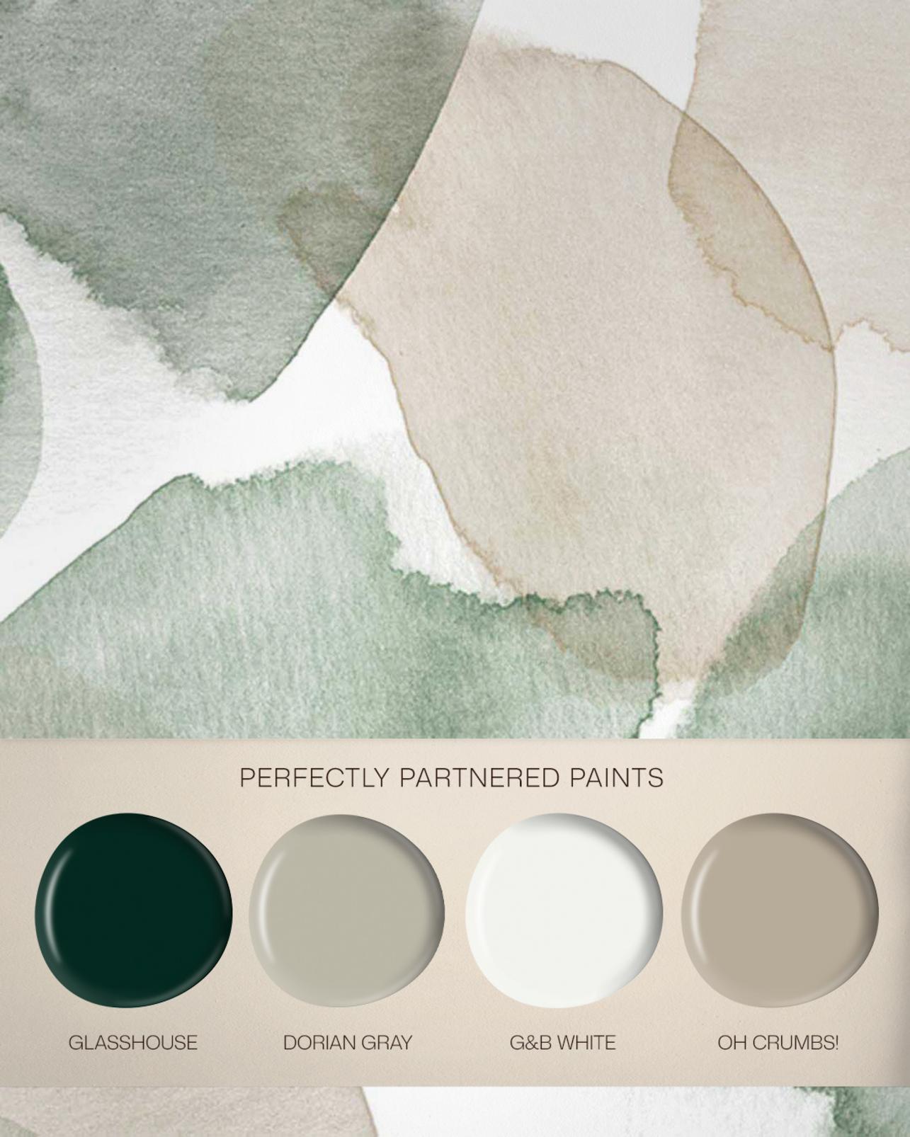 Watercolour Stills Green Bespoke Mural