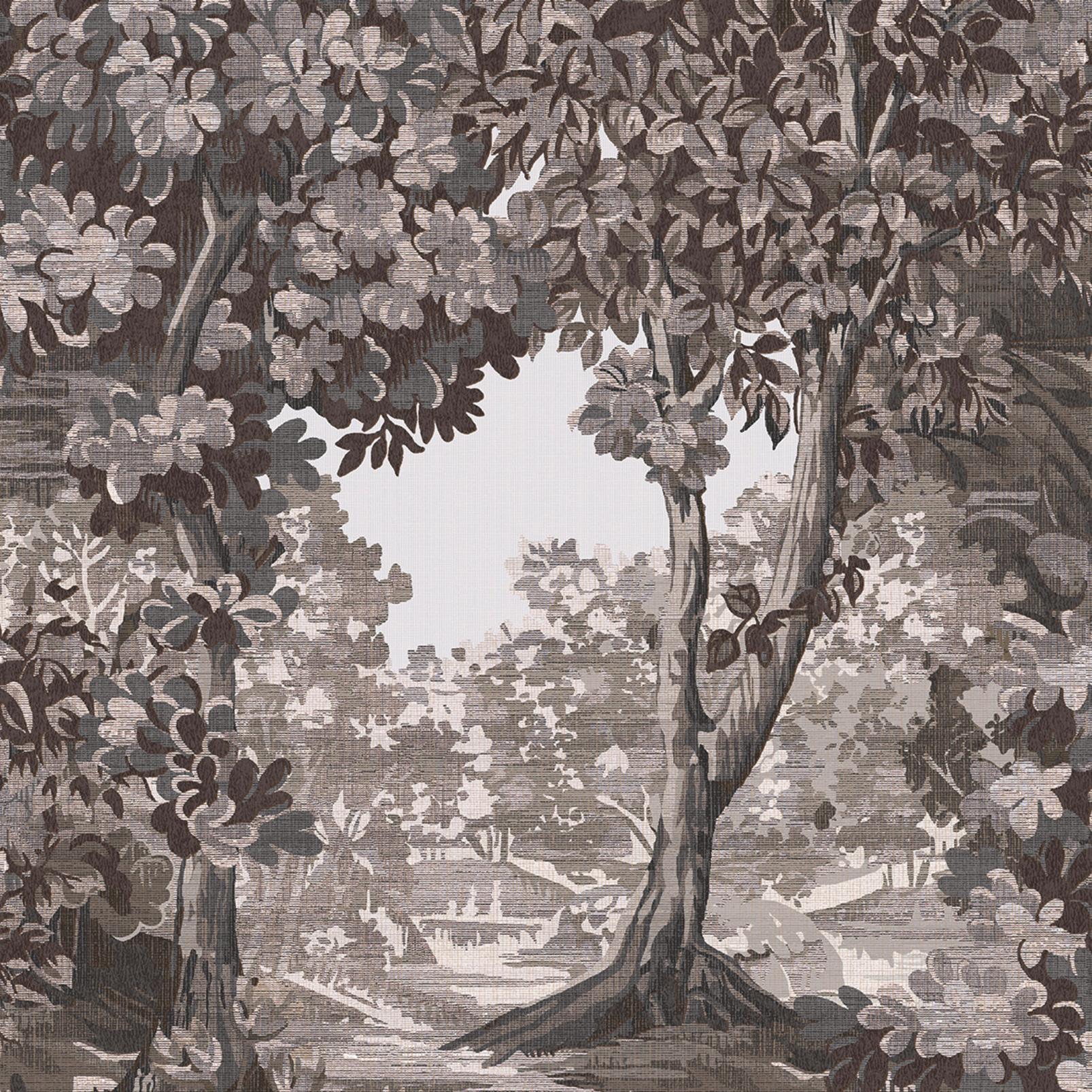 Bodenham Etching Charcoal Wallpaper