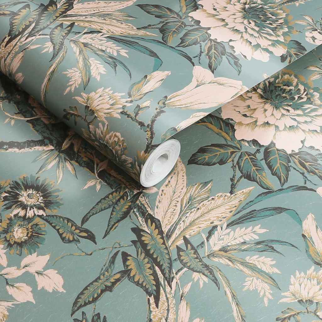 Perrow Duck Egg Wallpaper